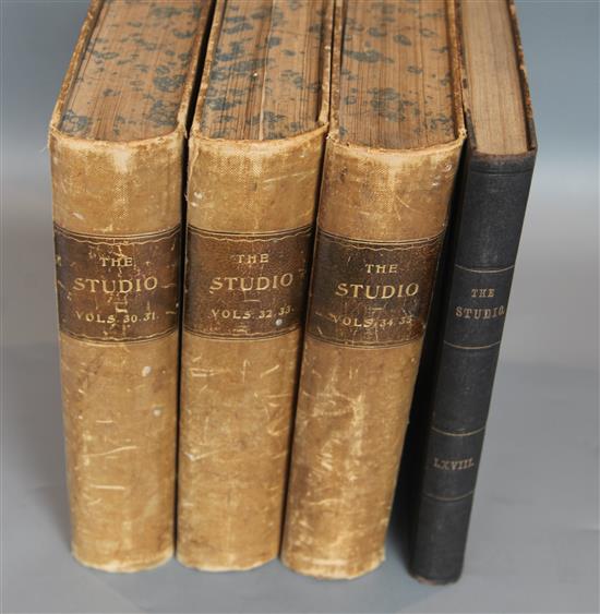 The Studio - vols 30-35 in 3 and volume 68, each with images of works by Frank Brangwyn, London 1904-5 and